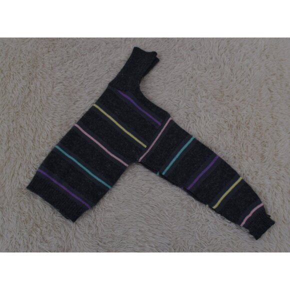 Vintage‎ 90s Gray Striped Acrylic/Nylon Turtleneck Sweater size S - Picture 6 of 10